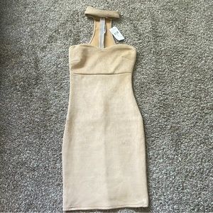 Fashion Nova Nude Dress with Neck Strap